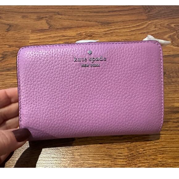 Kate Spade New York Leather Wallet Purple 4x6 NWT Designer Lux Accessories $199 - Picture 1 of 6